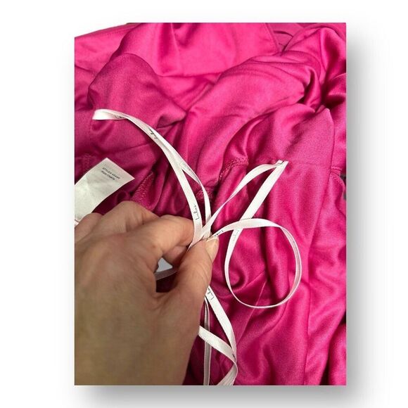 Lulus M Magenta Chiffon Maxi Dress Side Slit V-Neck Bridesmaid Wedding Guest - Picture 7 of 10